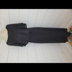 Connected Apparel size 4 petite black modest evening maxi dress